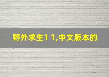 野外求生1 1,中文版本的